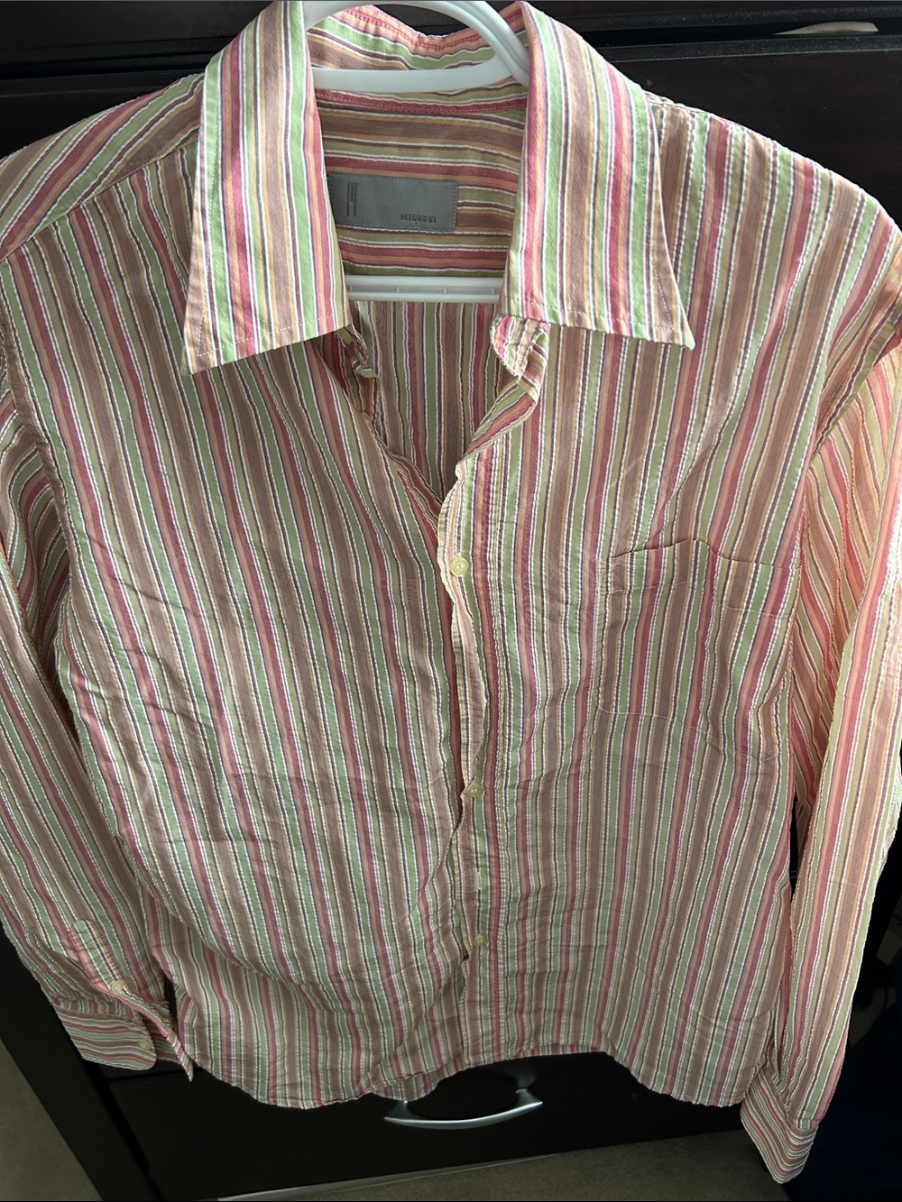 Missoni Pink and Cream Striped Button-Down Shirt